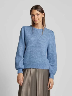 Sweter z dzianiny z bufiastymi rękawami model ‘SLFLULU’ Selected Femme
