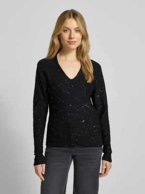 Sweter z dzianiny o kroju regular fit z dodatkiem wełny model ‘DAMIAN’ Ichi