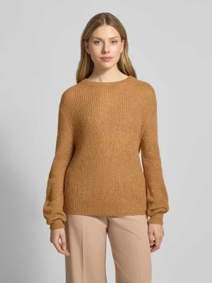 Sweter z dzianiny z cekinowym obszyciem comma