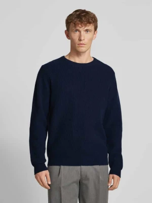 Sweter z dzianiny z czystego kaszmiru FYNCH-HATTON Granatowy