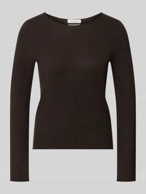 sweter z dzianiny z czystego kaszmiru o kroju regular fit Christian Berg Czekoladowy