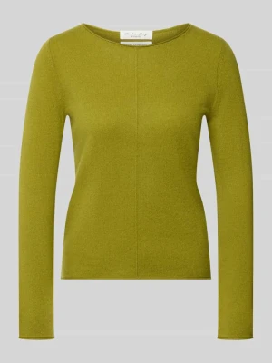 sweter z dzianiny z czystego kaszmiru o kroju regular fit Christian Berg Musztardowy