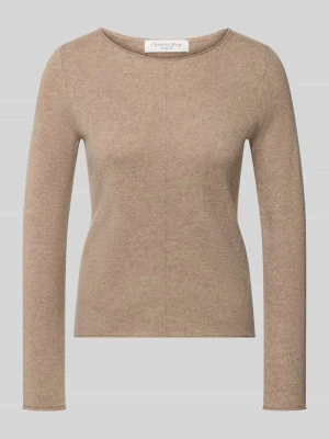 sweter z dzianiny z czystego kaszmiru o kroju regular fit Christian Berg Ziemisty brązowy melanż