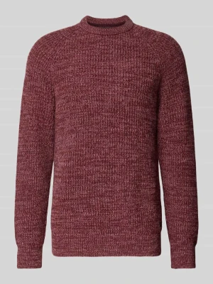 Sweter z dzianiny z czystej bawełny model 'BARBOUR HORSEFORD' Czerwony