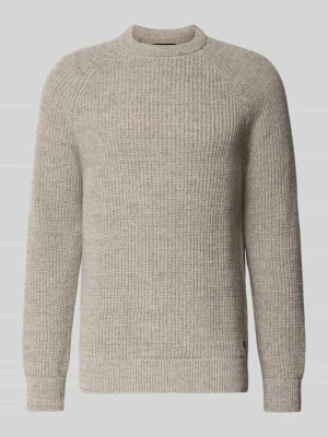 Sweter z dzianiny z czystej bawełny model 'BARBOUR HORSEFORD' Jasnoszary