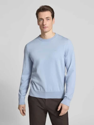 Sweter z dzianiny z czystej bawełny w kroju regular fit model 'UPCAS' Boss Jasnofioletowy