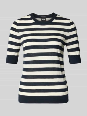 Sweter z dzianiny z czystej wełny dziewiczej o kroju shaped fit model 'Farbella' Boss