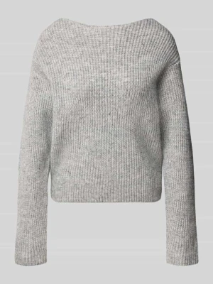 Sweter z dzianiny z dekolt w łódkę model 'CALLY' Topshop Khaki
