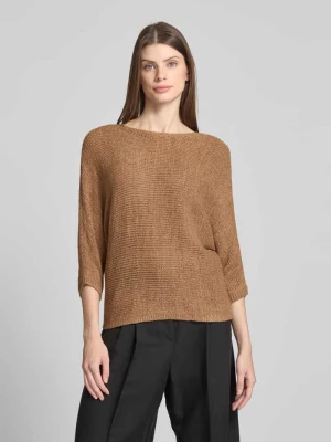 Sweter z dzianiny z dekoltem w łódkę i rękawami o dł. 3/4 Zero