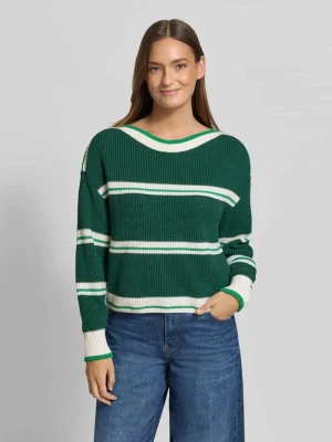 Sweter z dzianiny z dekoltem w łódkę Marc Cain