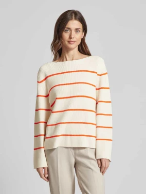 Sweter z dzianiny z dekoltem w łódkę model ‘BOSTON’ Ichi