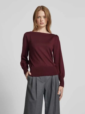 Sweter z dzianiny z dekoltem w łódkę Zero