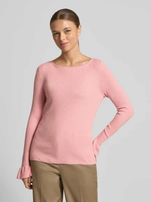 Sweter z dzianiny z dekoltem w łódkę Zero