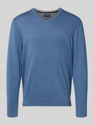 Sweter z dzianiny z dekoltem w serek Christian Berg Men