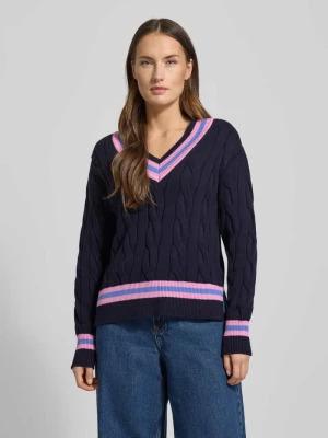 Sweter z dzianiny z dekoltem w serek Christian Berg Woman