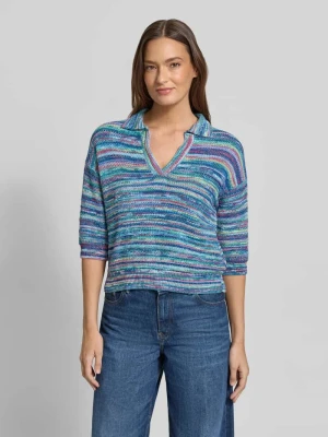 Sweter z dzianiny z dekoltem w serek i Rękaw o dł. 3/4 Jake*s Casual