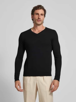 Sweter z dzianiny z dekoltem w serek model ‘BERG’ Selected Homme