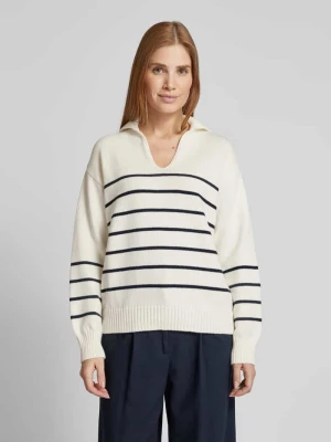 Sweter z dzianiny z dekoltem w serek model ‘BILLY’ MM by Max Mara