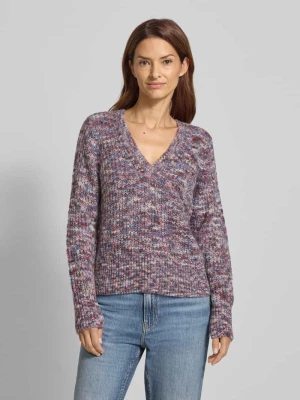 Sweter z dzianiny z dekoltem w serek model ‘DIRMA’ Vila