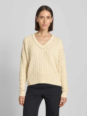 Sweter z dzianiny z dekoltem w serek model ‘TEDURPH’ Lauren Ralph Lauren