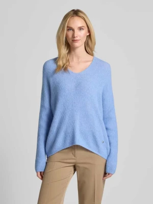 Sweter z dzianiny z dekoltem w serek model ‘THORA’ MOS MOSH