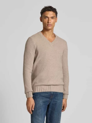 Sweter z dzianiny z dekoltem w serek model ‘UPO’ CINQUE