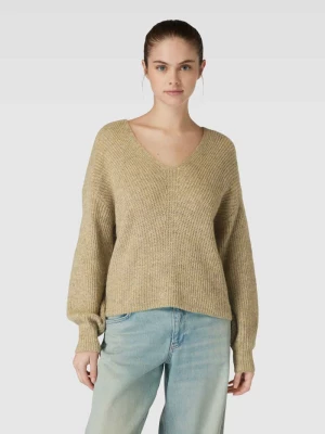 Sweter z dzianiny z dekoltem w serek model ‘VENEDA’ Only