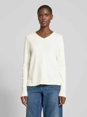 Sweter z dzianiny z dekoltem w serek model ‘Viril’ Vila