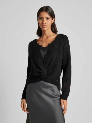 Sweter z dzianiny z dekoltem w serek MORE & MORE