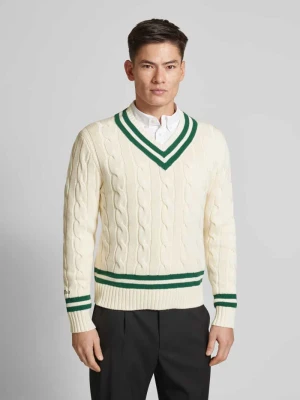 Sweter z dzianiny z dekoltem w serek Polo Ralph Lauren