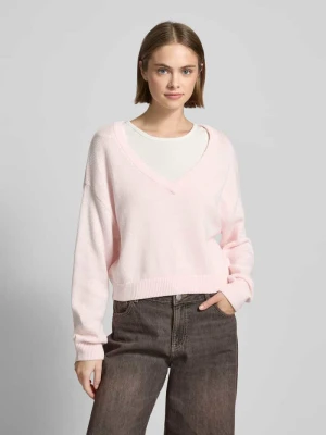 Sweter z dzianiny z dekoltem w serek Review