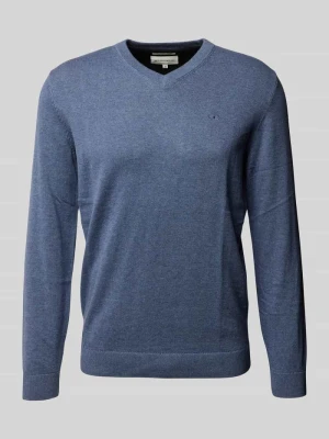 Sweter z dzianiny z dekoltem w serek Tom Tailor