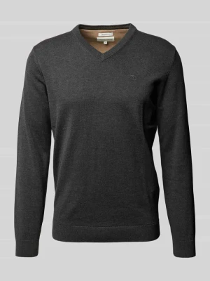 Sweter z dzianiny z dekoltem w serek Tom Tailor