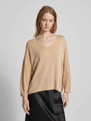 Sweter z dzianiny z dekoltem w serek ZABAIONE