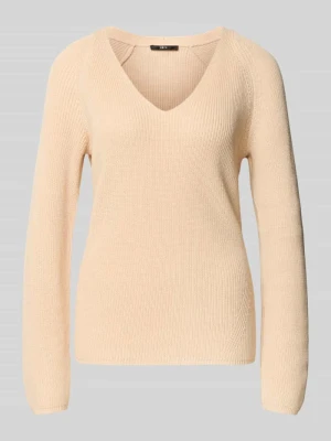 Sweter z dzianiny z dekoltem w serek Zero