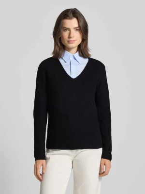 Sweter z dzianiny z dekoltem w serek Zero