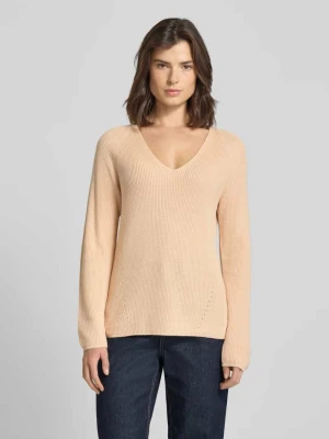 Sweter z dzianiny z dekoltem w serek Zero