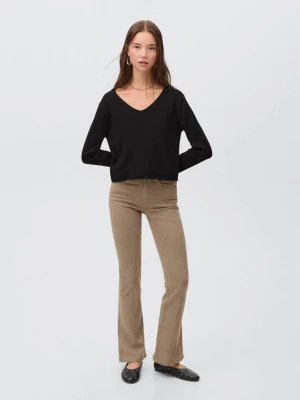 Sweter z dzianiny z dekoltem w szpic antracytowy - Teen - - MANGO TEEN