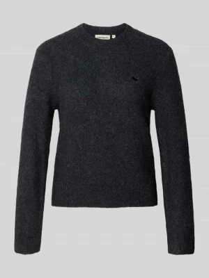 Sweter z dzianiny z detal z logo model 'Curtis' Carhartt WIP Średnioszary melanż
