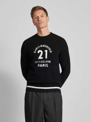 Sweter z dzianiny z detalami z logo Karl Lagerfeld