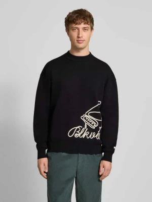 Sweter z dzianiny z detalem z logo BLKVIS