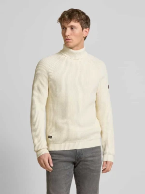 Sweter z dzianiny z detalem z logo camel active