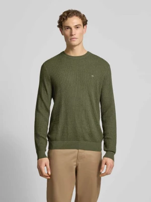 Sweter z dzianiny z detalem z logo Christian Berg Men