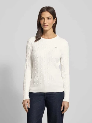 Sweter z dzianiny z detalem z logo Gant