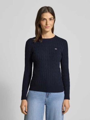 Sweter z dzianiny z detalem z logo Gant