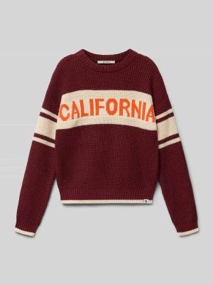 Sweter z dzianiny z detalem z logo Garcia