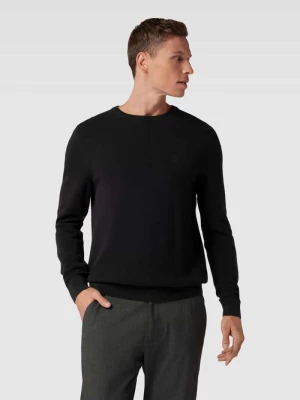 Sweter z dzianiny z detalem z logo MARC O POLO