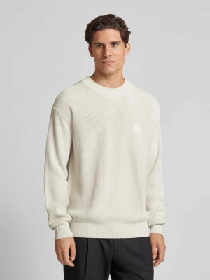 Sweter z dzianiny z detalem z logo model ‘Acircolo’ Boss Orange