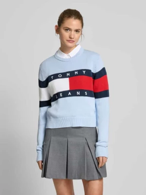 Sweter z dzianiny z detalem z logo model ‘CENTER FLAG’ Tommy Jeans