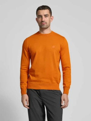 Sweter z dzianiny z detalem z logo model ‘Kanovano’ Boss Orange